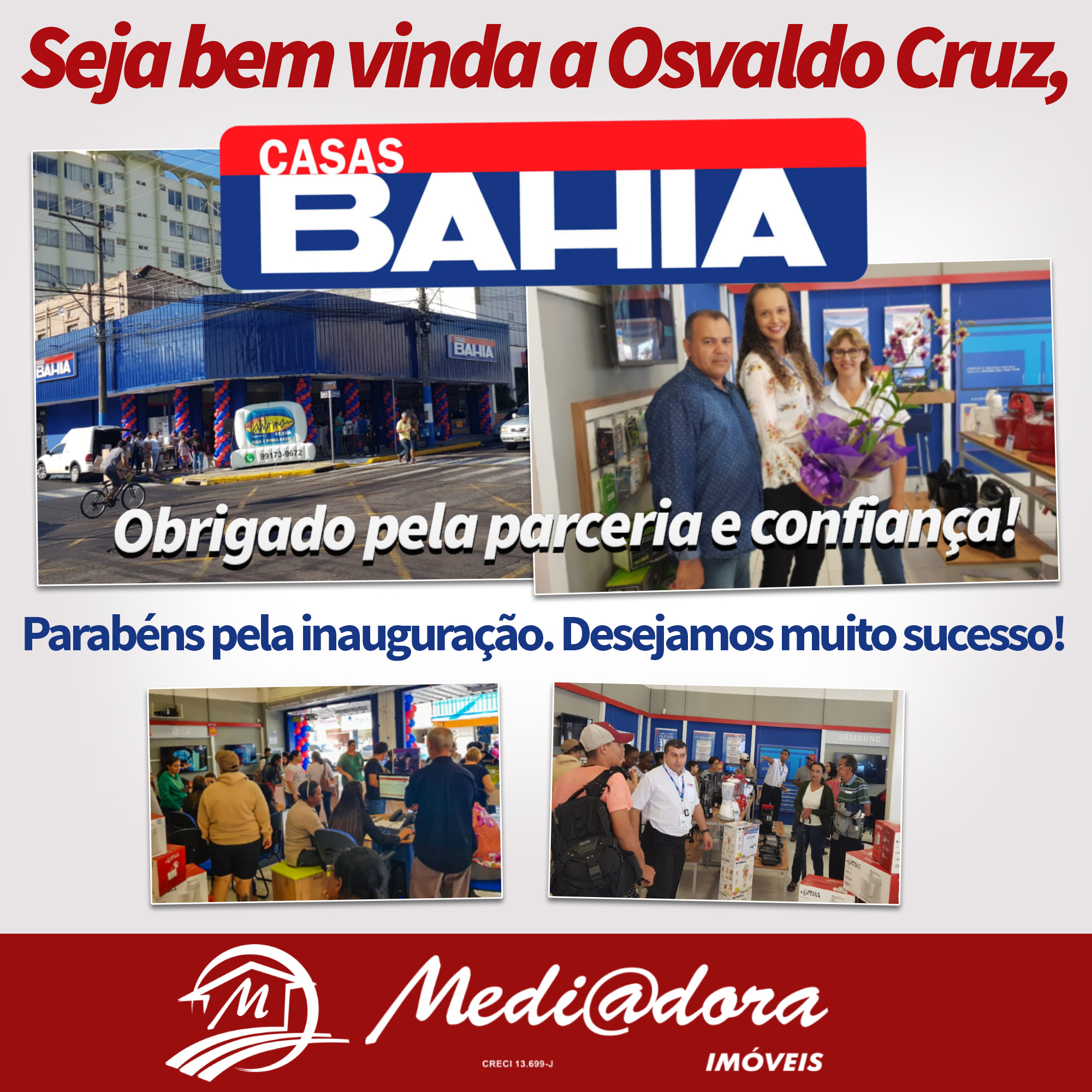 Casas Bahia é inaugurada em Osvaldo Cruz
