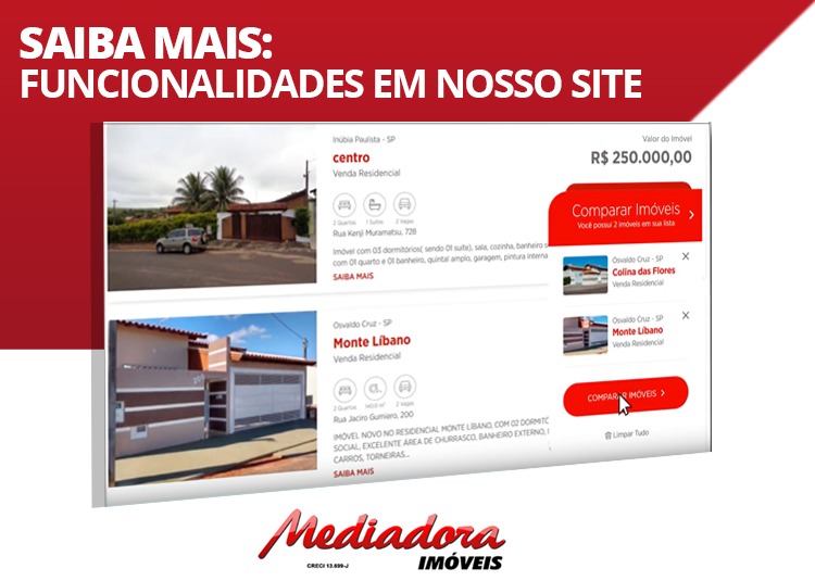 Compare os Imóveis no site da Mediadora.com.br